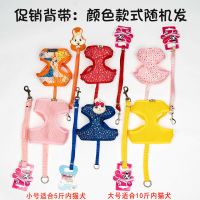 猫咪牵引绳遛狗背带链子防挣脱背心式溜猫绳子小型犬泰迪宠物用品 促销胸背-随机 S[2-7斤]