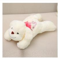 趴趴狗公仔白色小狗狗娃娃毛绒玩具布偶陪你睡觉抱枕可爱床上玩偶 纯白色趴趴狗 28厘米