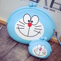 日韩硅胶子母包可爱机器猫小圆包女生零钱包 零钱包