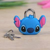 卡通迷你挂锁可爱公仔学生小锁头防盗行李箱包宿舍抽屉背包锁 史迪仔图案 一个装