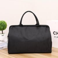 新款潮手提旅行包韩版行李包袋女男超大容量短途旅行袋健身旅游包 纯黑色 小号