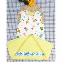 儿童背心睡袋春秋薄款女男中童大童夹棉睡袍宝宝睡衣春夏季防踢被 小动物前夹棉后背不加棉 70长度(1-4岁)