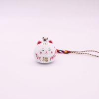 叮当猫水音铃挂件招财猫日本浅草寺御守水琴铃车载挂件吊坠钥匙扣 福气猫-白色(赠同款备用绳)