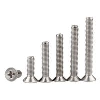 M4M5小头不锈钢开关插座面板螺丝暗盒底线盒沉头平头十字加长螺钉 M4*8/100支