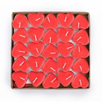 心形蜡烛无烟惊喜室内外布置情调求婚表白生日浪漫七夕情人节套装 心形红色蜡烛*50支 一盒装[分上下两层]