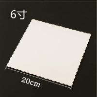 蛋糕盒白色底托6/8/10寸波浪边腾空高度能量攻击登记瓦楞方形波浪 6寸白托()10个装)