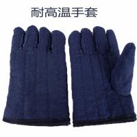 [厂家直销]耐高温专用微波炉烤箱烘焙防烫隔热工业五指劳保手套 黑色加厚五指棉 1双