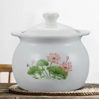 陶瓷大砂锅明火耐高温小砂锅煲仔饭沙锅煤气炖锅家用燃气煲汤砂锅 天使白1100ML(适用1人)