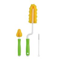 COCOME可可萌泡棉奶瓶刷奶瓶清洗刷子套装吸管刷奶嘴刷海绵刷组合 绿色