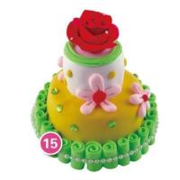 仿真蛋糕轻粘土儿童手工制作diy材料包橡皮泥工具幼儿园彩泥套装 红玫瑰蛋糕3寸