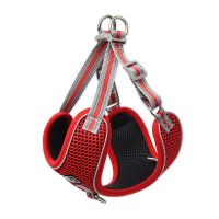 狗狗牵引绳胸背带中型柴犬柯基大型犬金毛狗链背心式法斗遛狗绳子 红色[不含绳] XL[体重参照12斤-20斤]