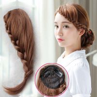 远方情复古麻花鱼骨辫斜刘海假发片新娘造型假发辫无痕接发片T662 复古麻花斜刘海假发 浅棕色