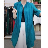 轻薄款中袖风衣女中长款夏季外搭时尚减龄亮色单穿衬衫外套防晒衣 蓝色 XL 建议90-115斤