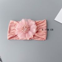 ins婴儿发带护囟门帽卤门女宝宝假发头饰女童可爱婴幼儿发箍发带 花瓣花-浅粉 0-3岁(头围38-52cm)