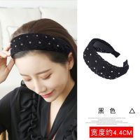 头箍宽边发箍女百搭外出韩国压发圈防滑发卡洗脸用遮白发头饰发夹 碎叶-黑色