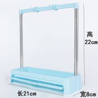 厨房水槽沥水抹布架子清洁球海绵收纳置物架水池沥水架洗碗布挂架 [蓝色]小号款21*8*22cm