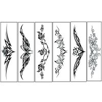 纹身贴防水女持久社会仿真脖子性感腰部腹部遮瑕疤痕诱惑长条图腾 长条图腾A【6张】