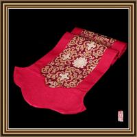 新中式桌旗织锦禅意茶席现代欧式茶几布餐桌床旗鞋柜电视柜装饰布 斧头款酒红富贵花 32X2米