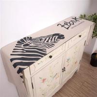 印花桌旗简约现代清新餐桌旗田园茶几电视柜鞋柜防尘盖布 黑白斑马 30*100cm(适合60CM左右小