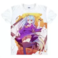 no game no life 游戏人生 空白 日本动漫服装 周边衣服短袖t恤01 03 S