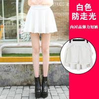 2020春夏秋冬季学生裙裤 韩版蓬蓬裙高腰a字半身裙短裙女 白色 带安全裤 L码