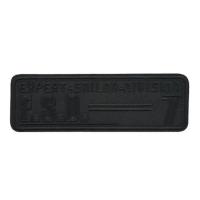 长方形刺绣布贴大号徽章时尚服饰背包补丁修补贴字母牛仔蓝补贴 黑色 ESD黑色 14.6*4.6