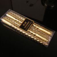 浪漫生日婚庆蜡烛螺旋蜡烛螺纹蜡烛烛台专用底直径2.0CM 金色四根