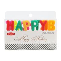 生日蜡烛字母儿童派对惊喜创意生日蛋糕蜡烛浪漫情人节无烟蜡烛 生日快乐五彩色十三支 一盒