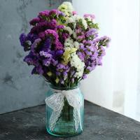 云南多头玫瑰干花天然真花束蔷薇浪漫泡泡小清新家居装饰ins鲜花 混色勿忘我+配草+英文报纸