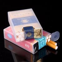 20支装细烟烟盒便携个性创意皮烟盒金属烟夹防压香烟盒子男女通用 透明塑料软壳烟盒
