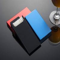 超薄铝合金男女潮创意滑盖细支炫赫门烟盒自动弹盖20支装个性 蓝光板（细支装）