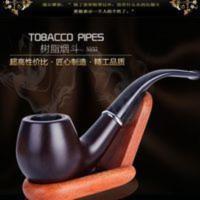 树脂入门石楠木老式仿乌木滤芯烟斗旱烟袋复古光面弯式烟具丝 树脂入门石楠木老式仿乌木滤芯烟斗旱烟袋复古光面弯式烟具丝