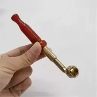 黄铜烟锅玛瑙烟嘴旱烟袋香烟烟档短款掌中宝烟斗烟具配件小烟斗烟 叶子烟锅(适用卷烟))