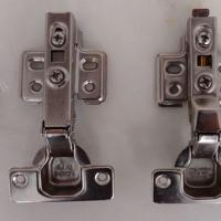 脱卸不锈钢铰链橱柜衣柜门飞机烟斗合页阻尼液压缓冲门铰五金配件 浅灰色 银亮色中弯半盖