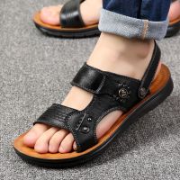 夏季新款罗马鞋青年学生室外潮男凉鞋时尚潮流沙滩鞋男士休闲拖鞋 黑色5816 38