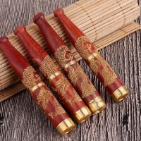 创意雕刻实木质双重过滤烟嘴经典实木雕龙烟嘴可清洗过滤拉杆过滤 A22红酸枝