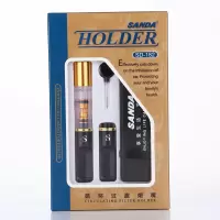 zobo正牌循环型烟嘴ZB-021清洗型过滤烟嘴棕配便携盒粗香烟嘴 SANDA金色
