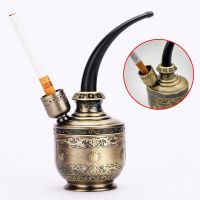 个性男子汉218b迷你高档水烟壶健康过滤水烟斗烟嘴配件便携式 JD128大号青铜水烟壶 单个礼盒装