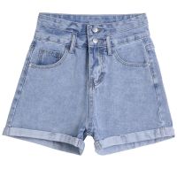 小个子七分开叉高腰牛仔裤女2020夏季薄款直筒弹力宽松百搭九分裤 浅蓝色 25 XS(建议72-85斤)