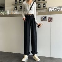 牛仔裤女直筒宽松2021年新款高腰显瘦百搭阔腿大码胖mm裤子女春季 黑色9920 S