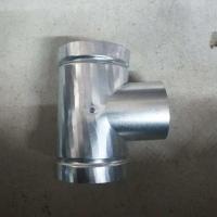 新款柴火取暖炉子不锈钢弯头烟筒帽烟囱排烟管白铁皮防雨帽挡风帽 10CM三通