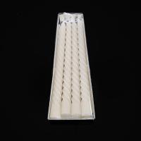 欧式蜡烛 电镀螺旋螺纹蜡烛 婚庆烛光晚餐无烟长杆蜡 4支/盒 白色 4支/盒