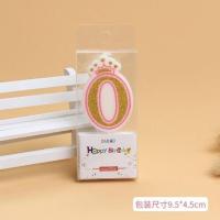 儿童生日数字蜡烛 周岁百天派对创意生日蛋糕蜡烛布置粉金蜡烛 粉金数字0