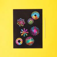 百变万花尺魔幻套装多功能尺子儿童益智文具小学生手抄报模板神器 a4刮画纸10张+1支竹笔