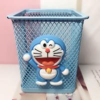 创意笔筒卡通可爱Kitty叮当猫多功能金属笔筒桌面化妆品收纳杂物 大笑叮当