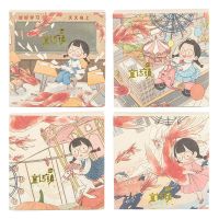 三年二班 麻球童话镇便携便签本卡通学生记事本单词本考研备忘本 4本装 大海+城市+游乐场+教室
