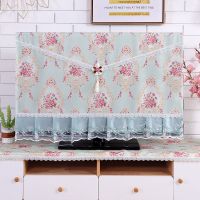 新款开机不取电视机罩魔术贴款布艺防尘罩套挂式液晶直面曲面盖巾 满园绿色(开机不取) 壁挂式23-24寸(58*37cm)