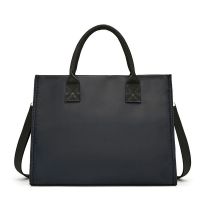 帆布公文包女大容量牛津布上班通勤商务手拎2021新款潮斜挎手提包 黑色手拿包