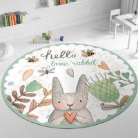 圆形地毯瑜伽垫客厅卧室少女床边毯北欧卡通儿童房电脑椅转椅地垫 N1 直径60厘米