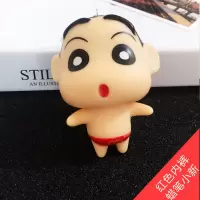 新款蜡笔小新钥匙扣卡通玩偶挂件韩版少女包包挂饰汽车钥匙链diy 搪胶款红内内小新1个装